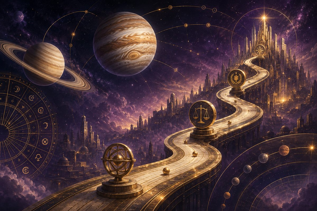 Career Astrology consultation setting and symbolic materials