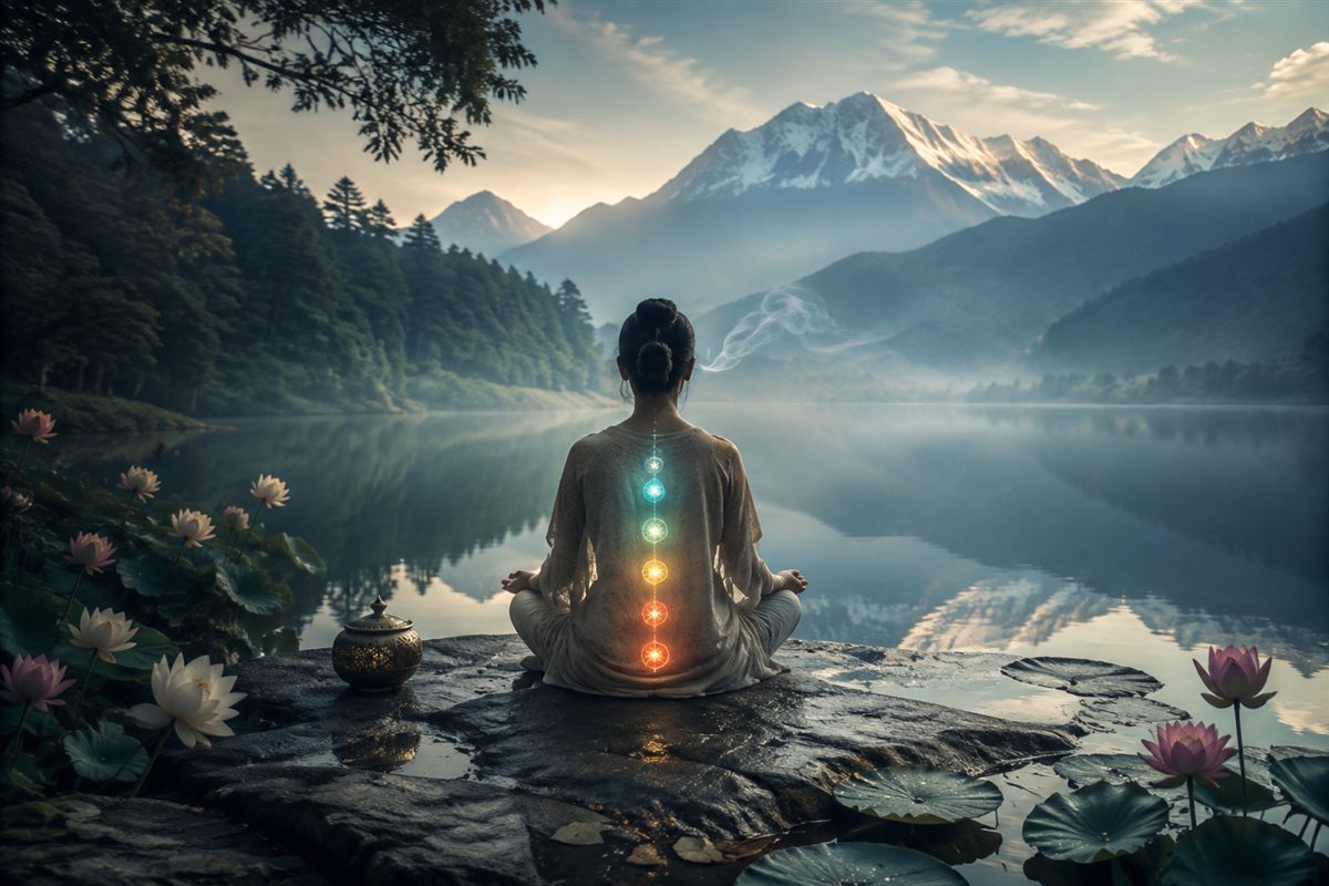 Meditation Healing consultation setting and symbolic materials