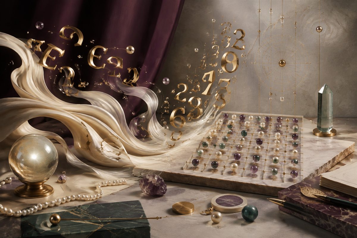 Name Numerology consultation setting and symbolic materials