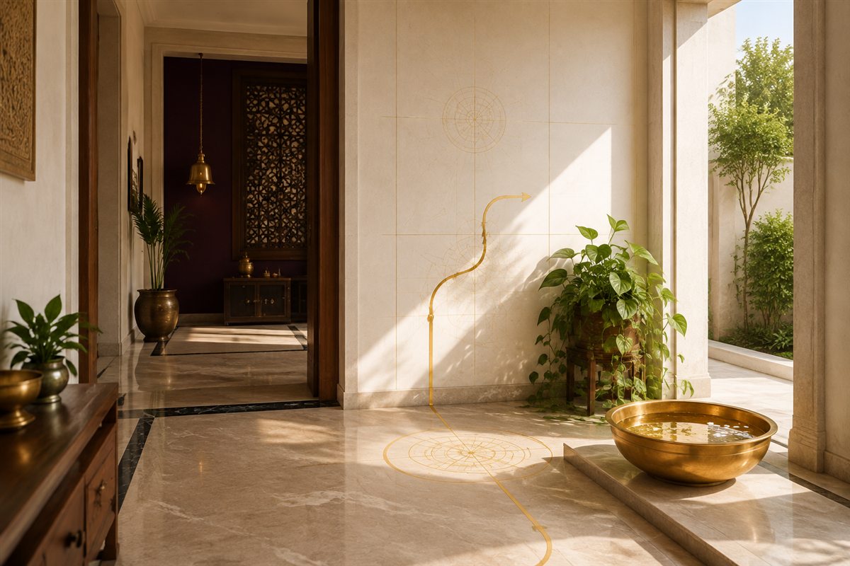 Wealth Vastu consultation setting and symbolic materials