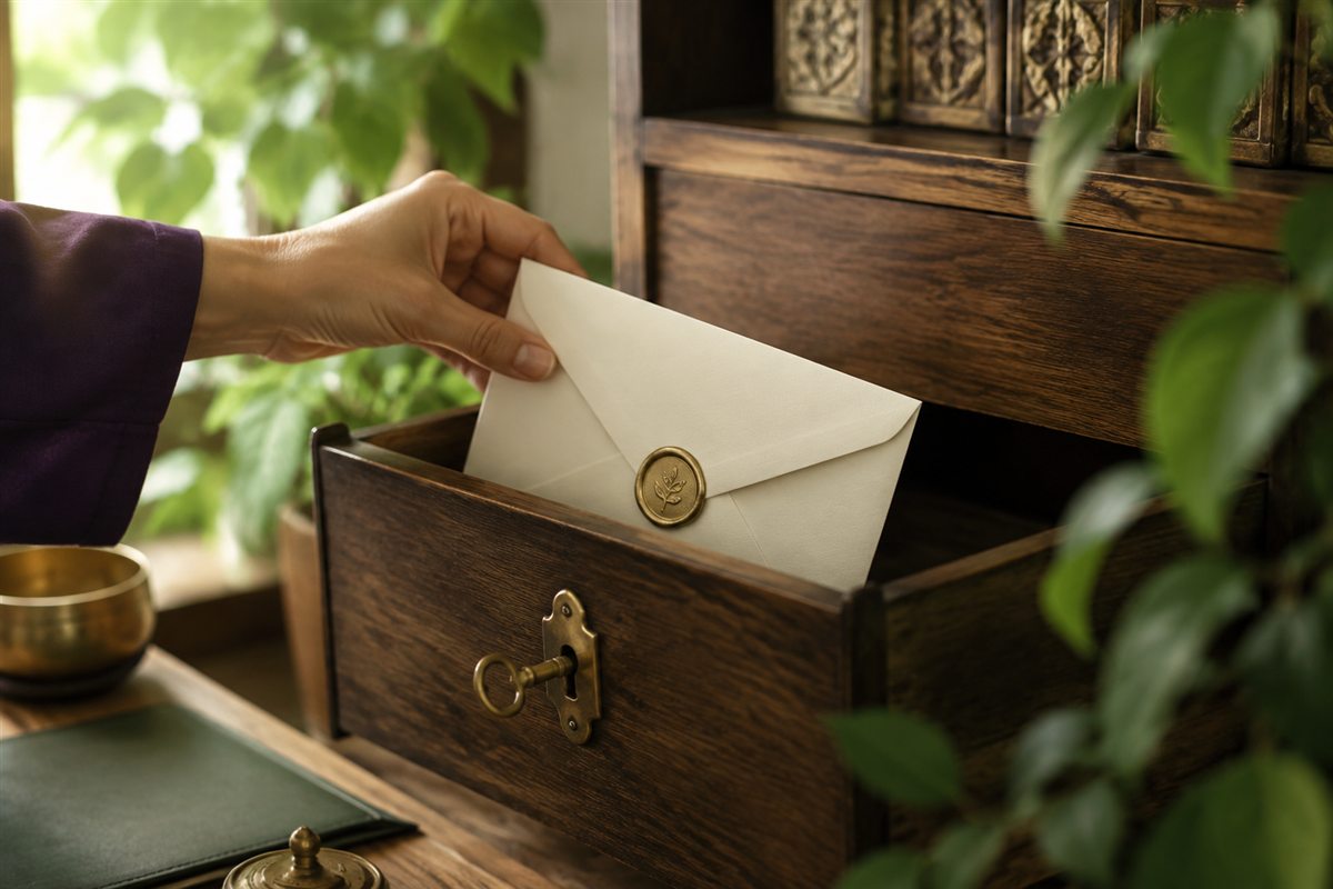 A sealed consultation envelope being placed in a secure archive